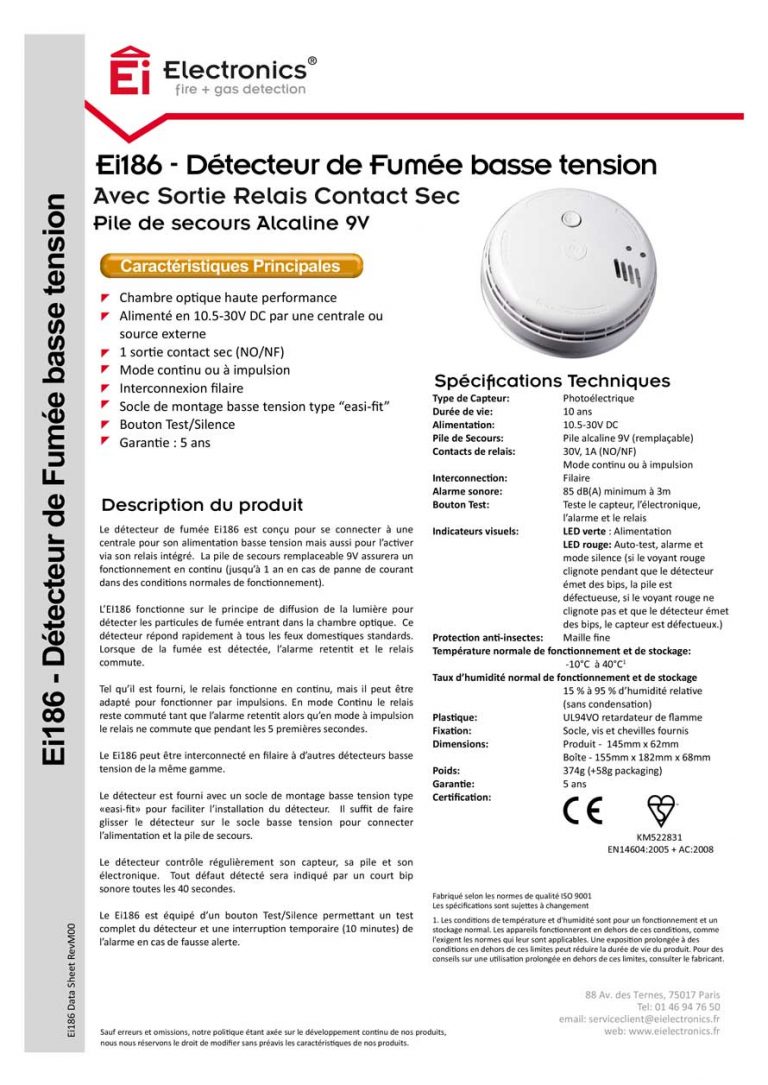 Détecteur de fumée Maroc