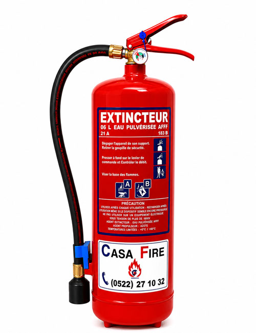 extincteur eau pulverisee 6 litres casablanca